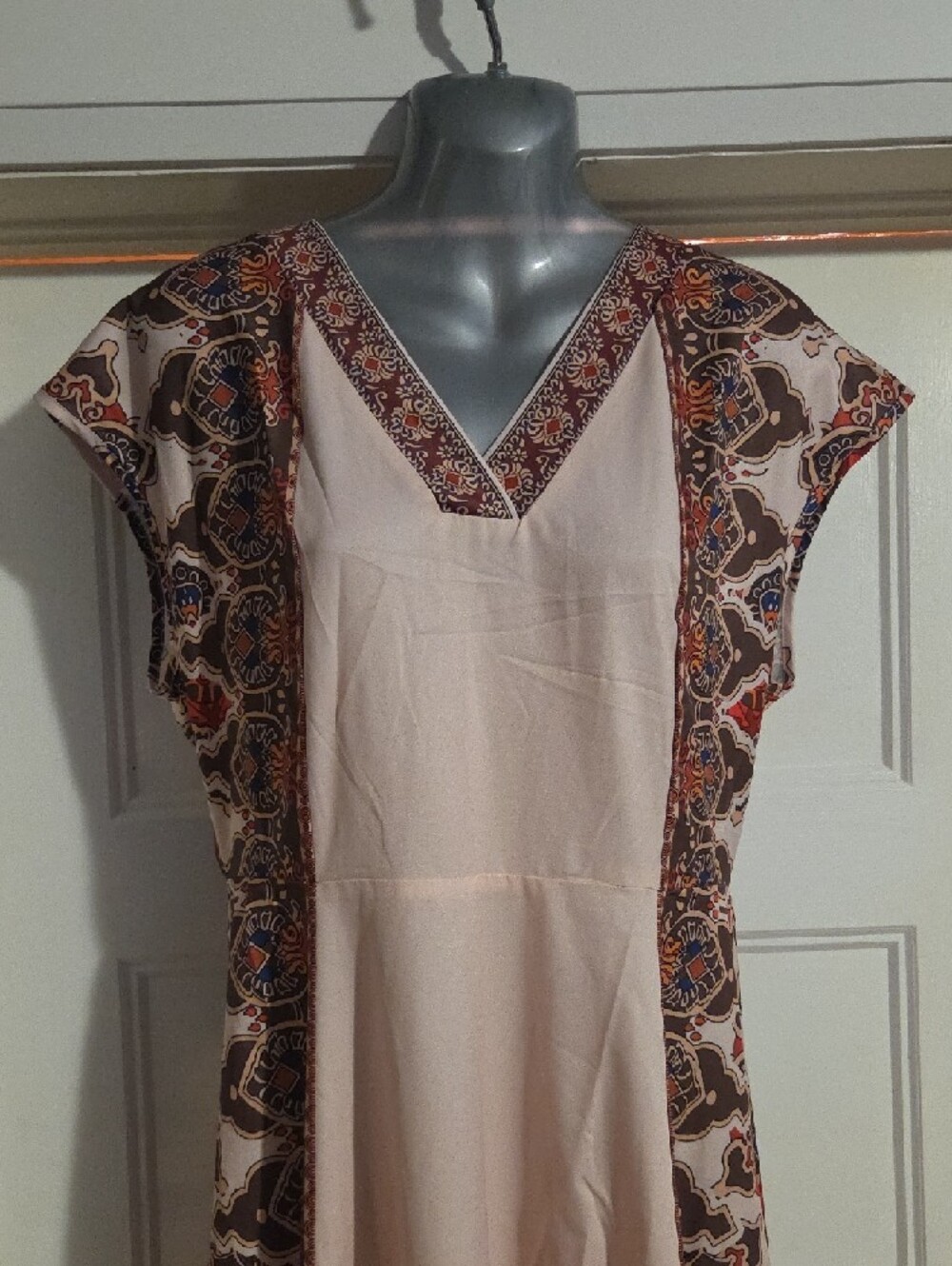 Bohemian Cream Maxi Dress - Picture 2 of 9